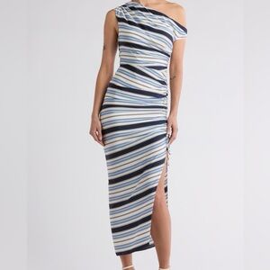 Veronica Beard Blue and White Asymmetrical Dress